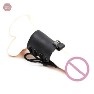 Cage de chasteté en cuir pour jeux de domination