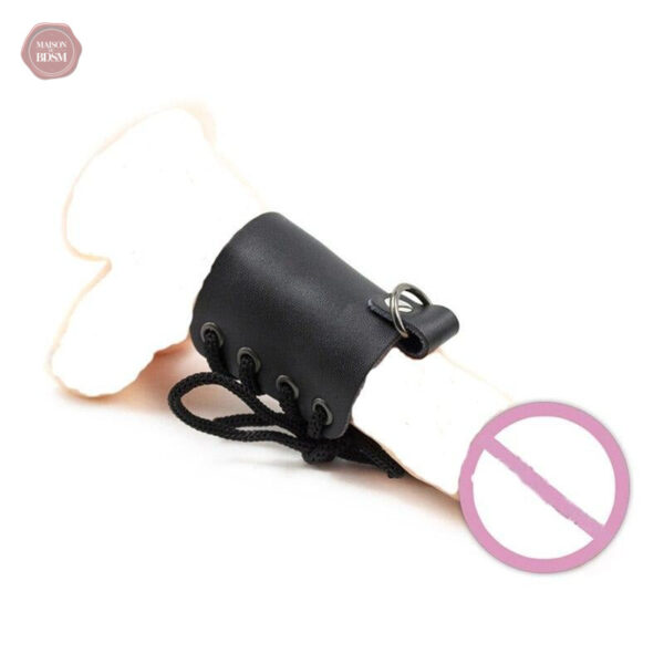 Cage de chasteté en cuir pour jeux de domination