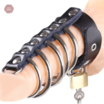 Cage de chasteté en cuir Le Blason L