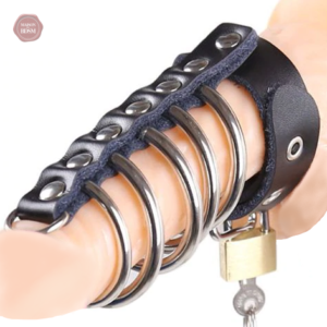 Cage de chasteté en cuir Le Blason L
