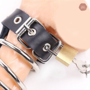 Cage de chasteté en cuir, design élégant et discret