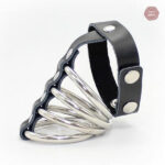 Cage de chasteté cuir, design élégant et sécurisé
