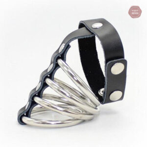 Cage de chasteté cuir, design élégant et sécurisé
