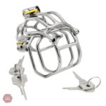 Cage de chasteté ajustable, acier inoxydable poli