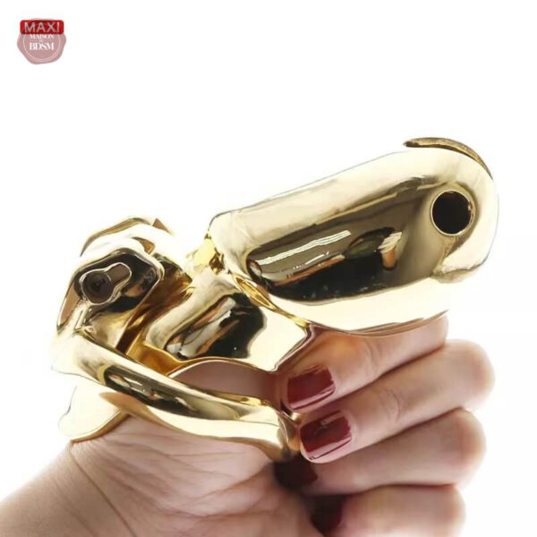 Cage de chasteté dorée, accessoire de séduction