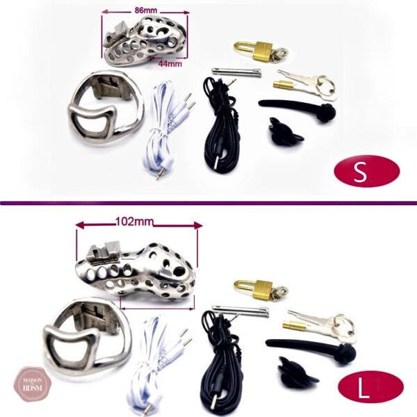 Cage de chasteté en métal, modèle V3 S, design élégant