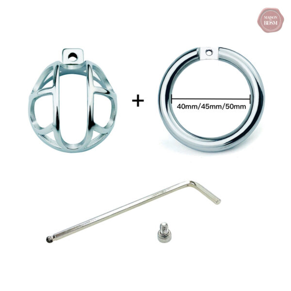 Accessoire de chasteté en acier, longueur de 2,5 cm