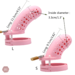 Cage de chasteté en plastique, couleur rose