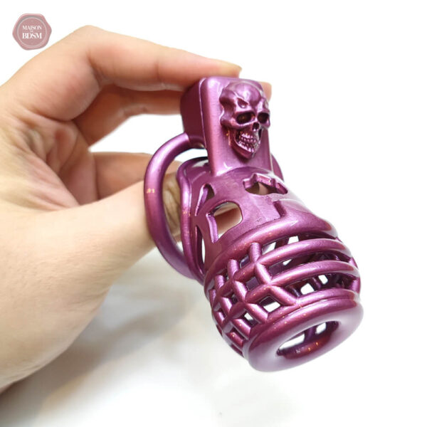 Cage de chasteté en plastique, couleur grenade