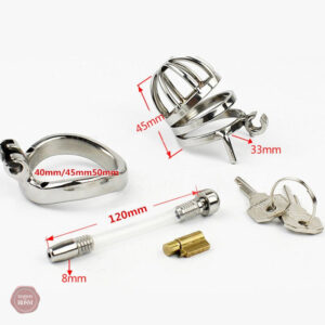 Cage de chasteté en acier pour contrôle masculin
