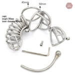 Cage de chasteté en acier pour homme, modèle La Geôle