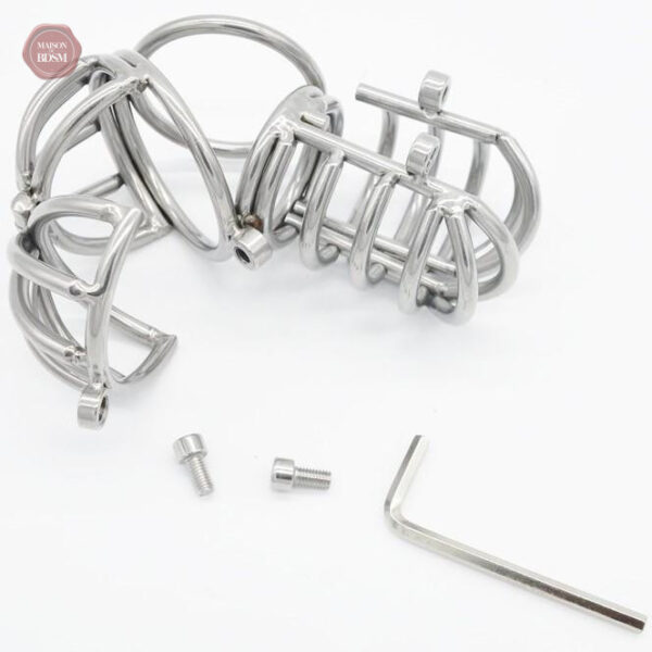 Accessoire de chasteté en métal pour homme