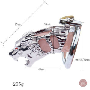 Cage de chasteté en acier pour hommes, design Lion