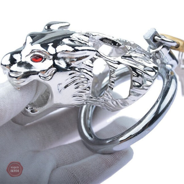 Cage de chasteté robuste pour homme, motif Lion