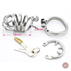 Cage de chasteté en acier pour homme, modèle Moon L