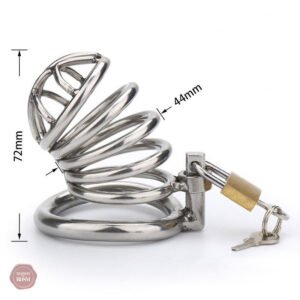 Cage de chasteté en acier pour homme - design compact