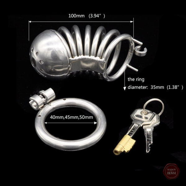 Cage de chasteté en métal pour homme - Modèle XL
