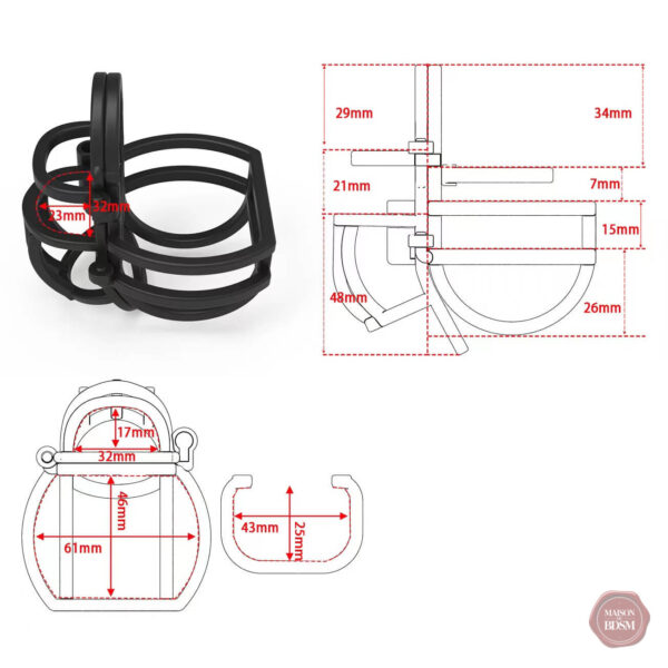 Cage de chasteté détachable, protection sécurisée