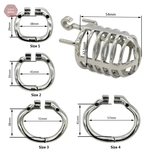 Cage de chasteté en acier inoxydable pour hommes