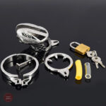 Cage de chasteté durable en métal pour usage intime