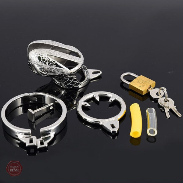Cage de chasteté durable en métal pour usage intime