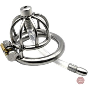 Cage de chasteté homme en acier - Bouchon de l'enfer