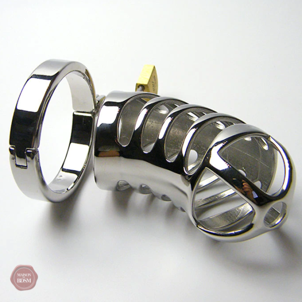 Cage de chasteté robuste en métal, modèle Cobra