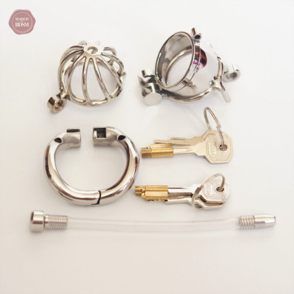 Cage de chasteté pour homme, design métallique élégant