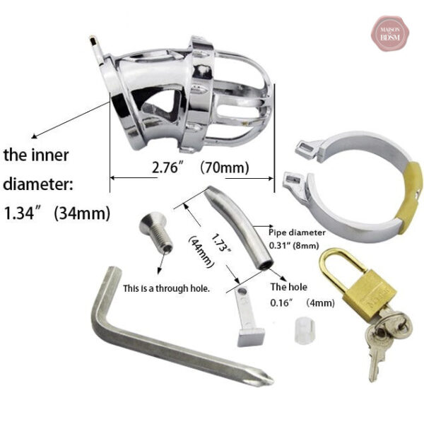 Cage de chasteté métallique pour hommes, design Dragon