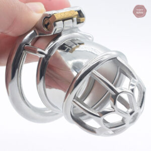 Cage de chasteté en métal pour homme - Esclave S