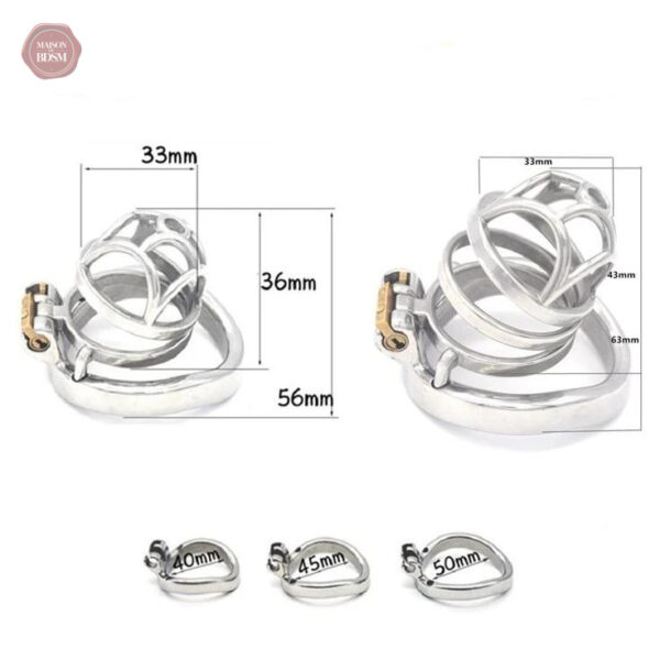 Cage de chasteté métal pour homme, modèle Flower M