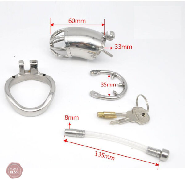 Cage de chasteté en métal pour hommes, modèle Golgoth L