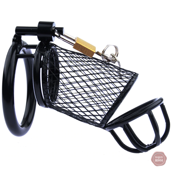 cage-de-chastete-homme-metal-grillage-1 Cage de chasteté en métal pour homme avec design en grillage