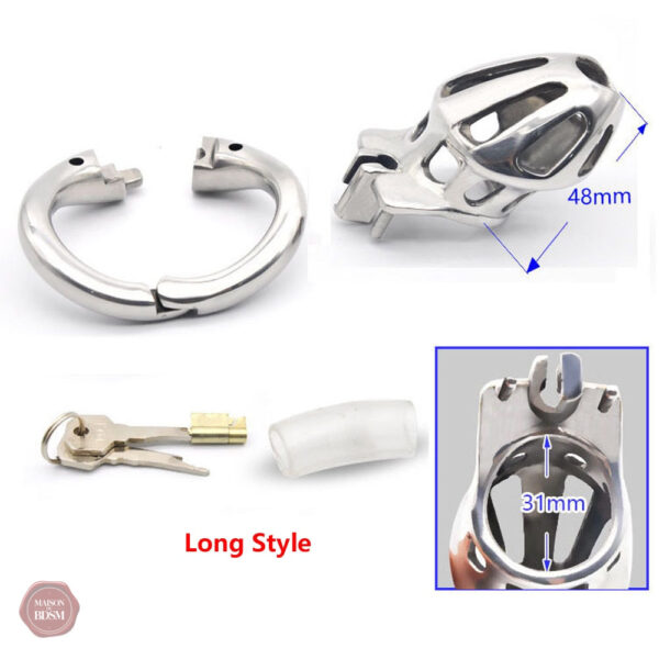 Cage de chasteté homme en métal, modèle Grizzli L