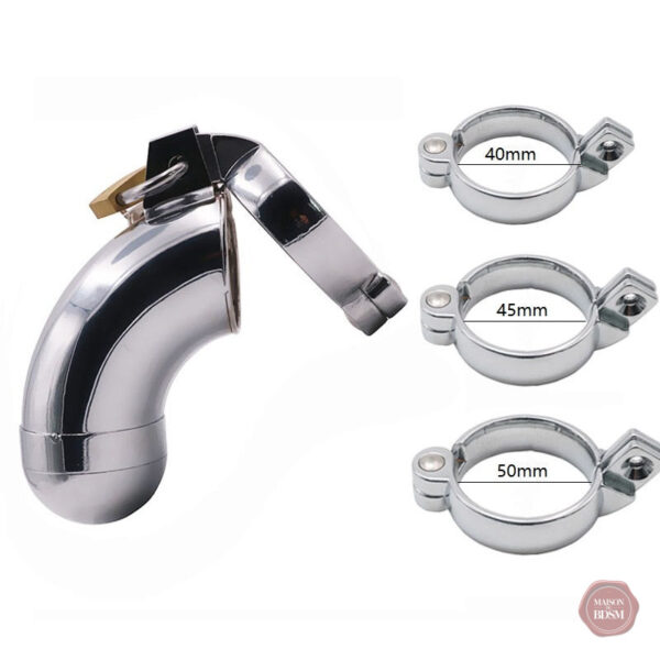 Cage de chasteté robuste en métal pour stimulation sécurisée