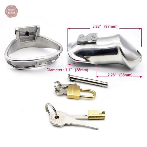 Cage de chasteté en métal pour homme - design élégant