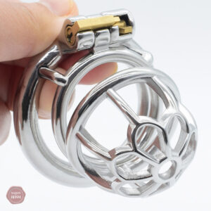Cage de chasteté homme en métal - Little Flower M