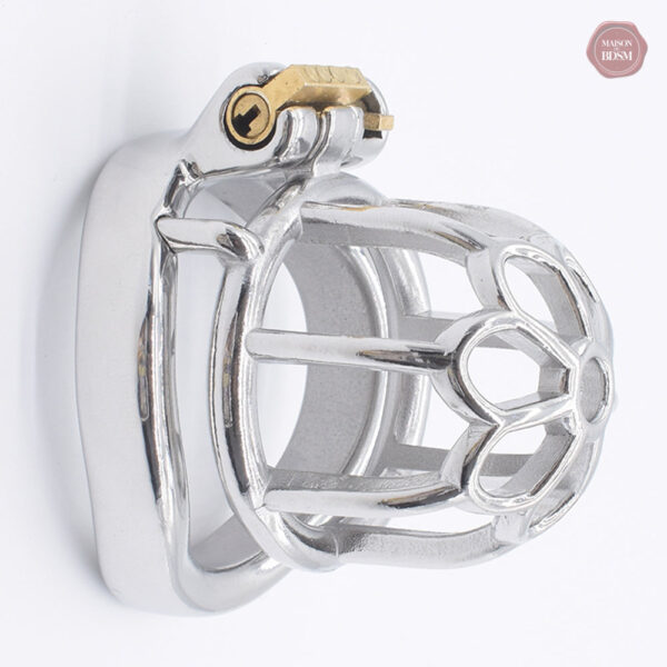 Cage de chasteté métallique pour homme, modèle compact