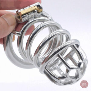 Cage de chasteté métal pour homme - Little flower XL