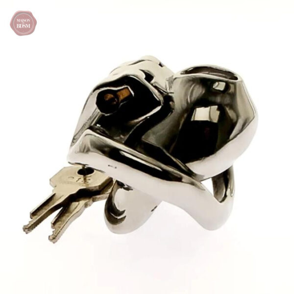 Cage de chasteté en métal pour homme, design élégant