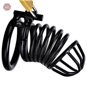 Cage de chasteté homme en métal noir