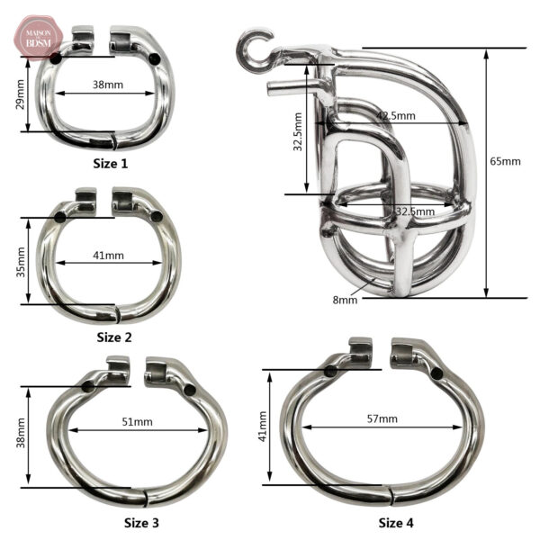 Cage de chasteté en métal pour homme - Design unique