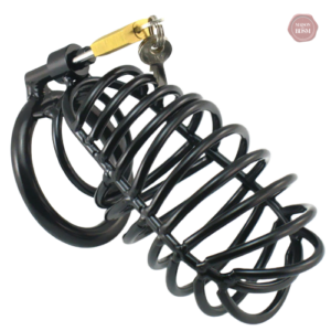Cage de chasteté homme en métal, modèle à panier