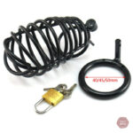 Accessoire de chasteté pour homme, finition métallique