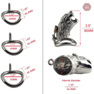 Cage de chasteté en métal pour homme - Design Puma