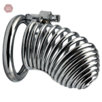 Cage de chasteté homme en métal avec ressort