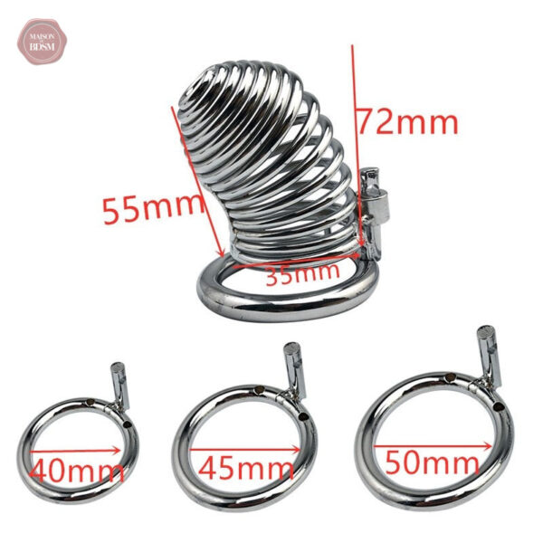 Cage de chasteté en métal, design robuste et sécurisé