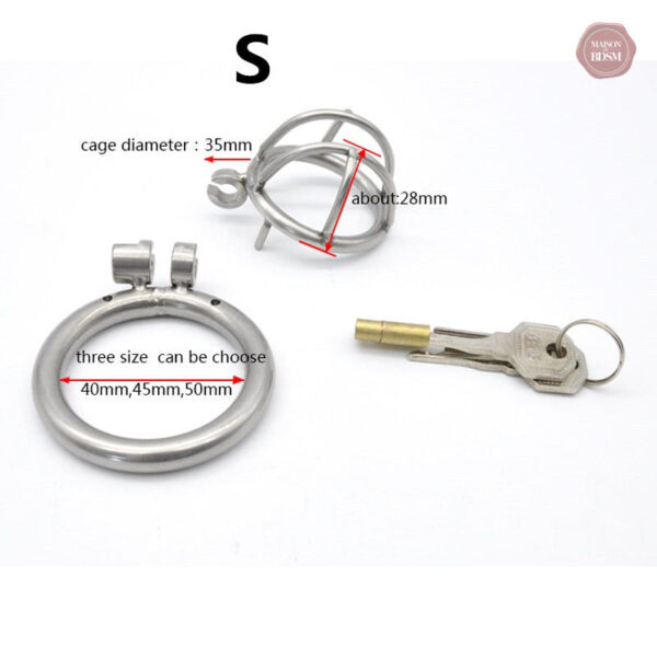 Cage de chasteté métal pour homme - Taille S