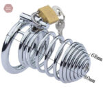 Cage de chasteté métallique, style spiralé pour homme
