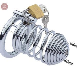 Cage de chasteté métallique, style spiralé pour homme
